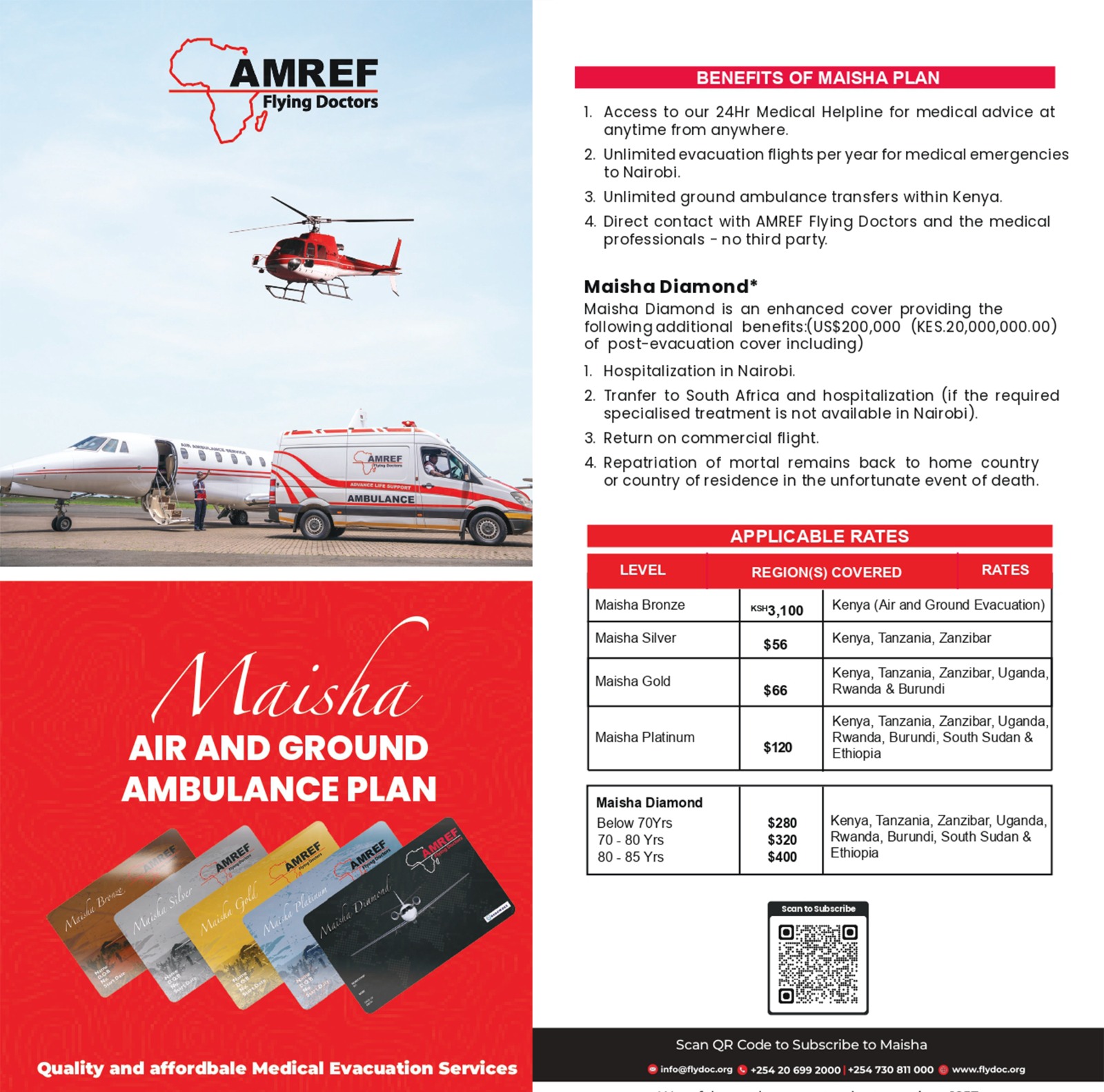 Maisha annual ambulance plan flyer